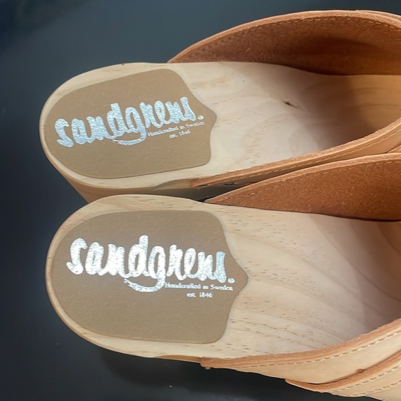 Sandgrens Venice Ecru Fringed Mules Clogs Size 39 US 8/8.5 - Picture 7 of 16